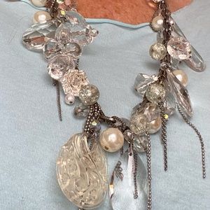 Vintage Beachy Crystal necklace. Multi shape crystal beads. Beautiful Be…